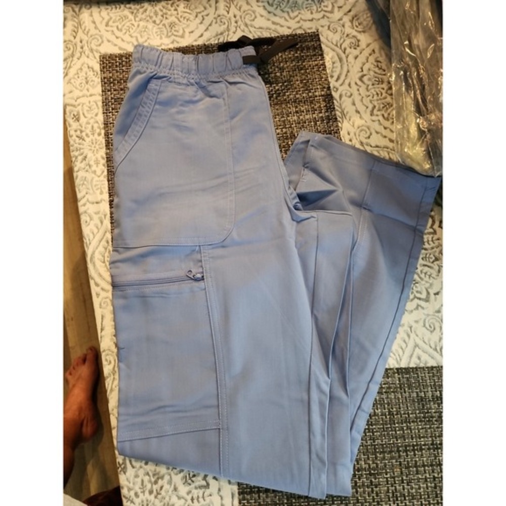 Scrubology‎ Scrub Pants SMALL PL119 CIE Slim Leg Drawstring Cargo Womens